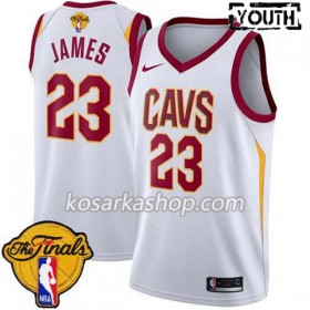 Dres Cleveland Cavaliers LeBron James 23 2018 NBA Finals Patch Nike Bijela Swingman - Dječji